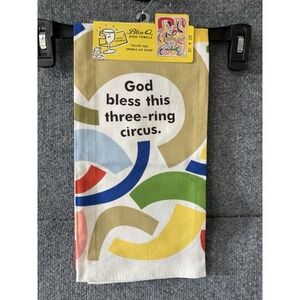 Blue Q Screen Printed Cotton Kitchen Dish Towel -God Bless This Circus Funny C35